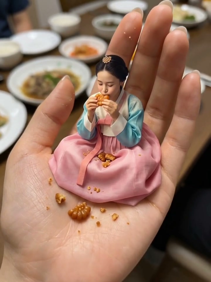 The Tiny Nom Nom: LIVE AI video effect — example frame