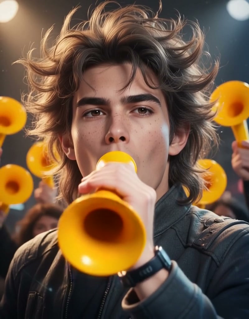 Vuvuzela Fan AI video effect — example frame