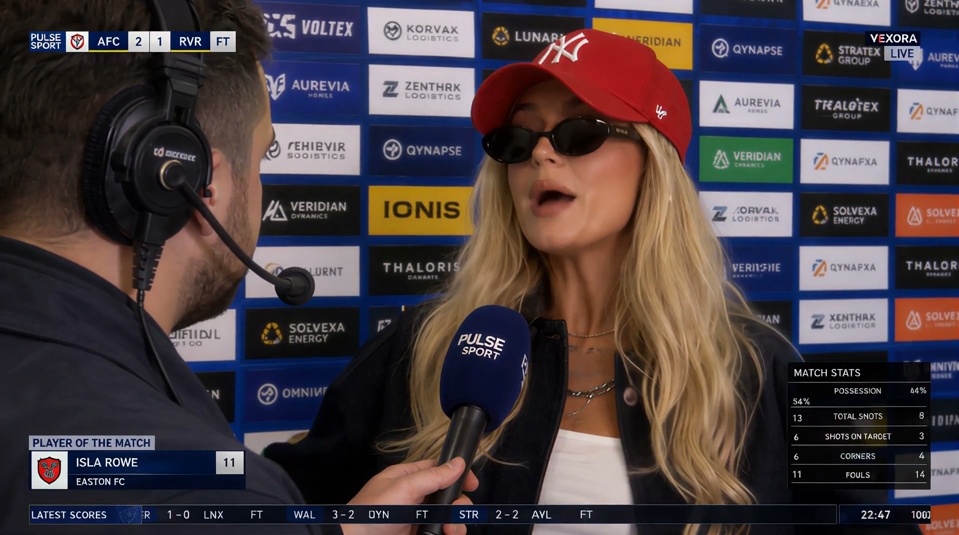Sharp Post-Match Comments AI video effect — example frame