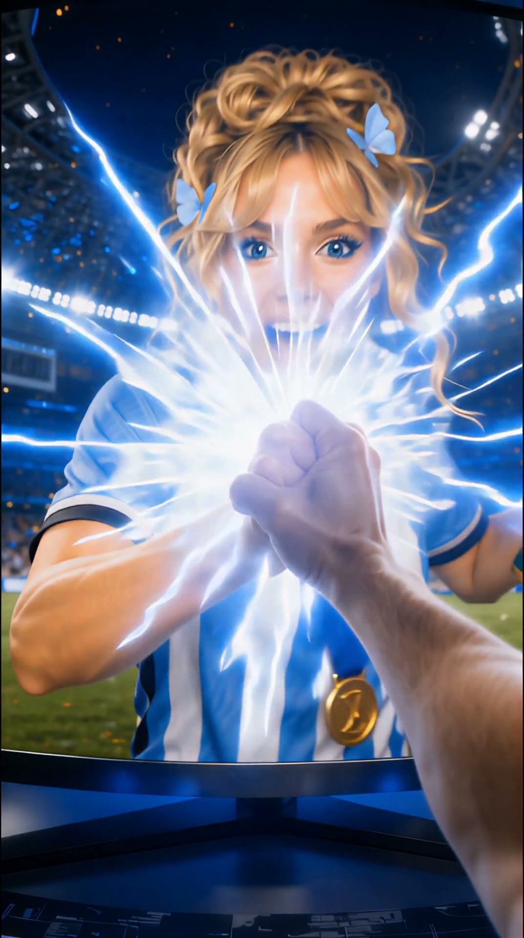 Trophy Breakthrough AI video effect — example frame