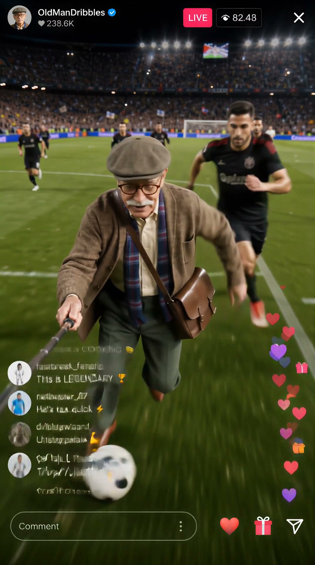 Football Live King! AI video effect — example frame
